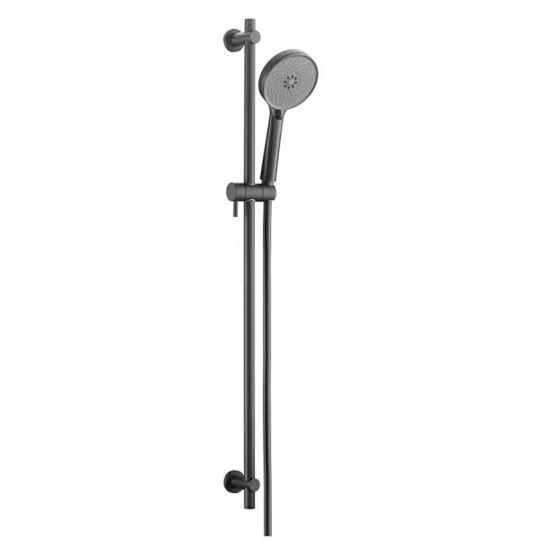 JTP VOS Matt Black Slide Rail Shower Kit with Round Handset and Hose
