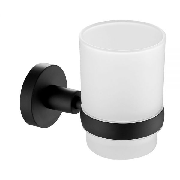 JTP VOS Matt Black Wall Mounted Tumbler Holder