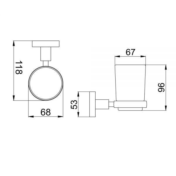 JTP VOS Matt Black Wall Mounted Tumbler Holder #2