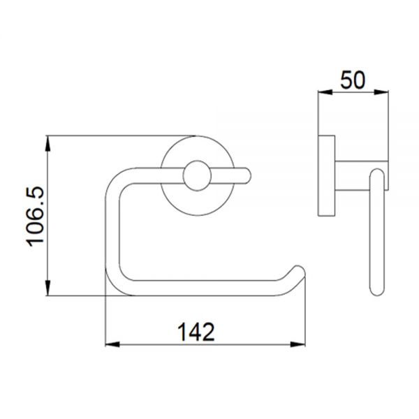 JTP VOS Matt Black Wall Mounted Toilet Roll Holder #2