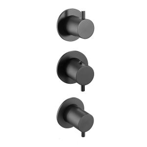 JTP VOS Matt Black Modular Thermostatic Concealed 3 Outlet Shower Valve