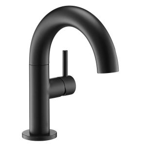 JTP VOS Matt Black Swivel Spout Side Lever Basin Mixer Tap