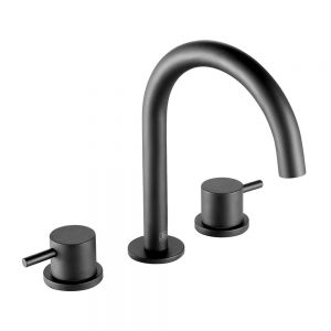 JTP VOS Matt Black 3 Hole Basin Mixer Tap