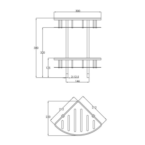 JTP VOS Matt Black Corner Twin Basket #2