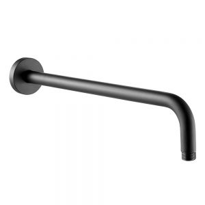 JTP VOS Matt Black 400mm Round Wall Mounted Shower Arm