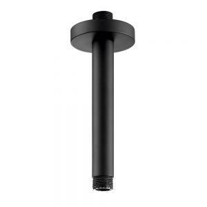 JTP VOS Matt Black 150mm Round Ceiling Mounted Shower Arm