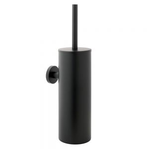 JTP VOS Hospitality Matt Black Wall Mounted Toilet Brush Set