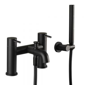 JTP VOS Matt Black Deck Mounted Bath Shower Mixer Tap