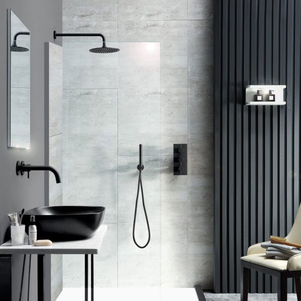 JTP VOS Matt Black 300mm Round Shower Head #3