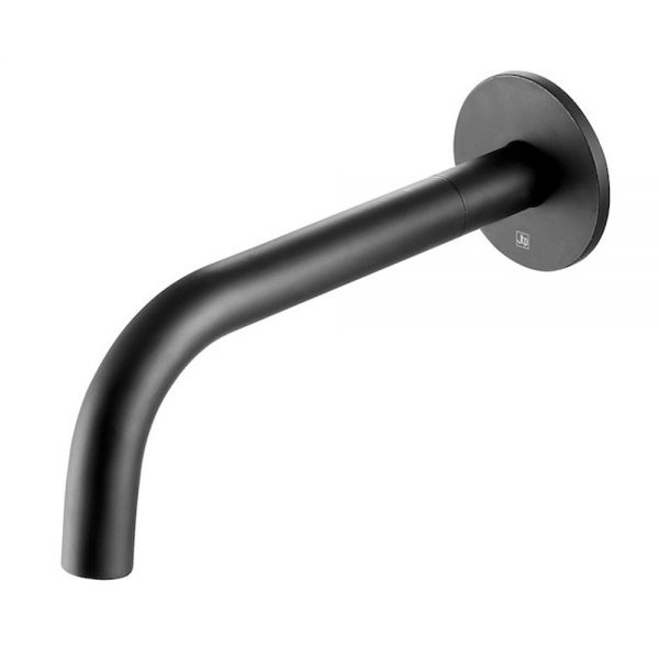 JTP VOS Matt Black Wall Mounted Slim Spout 250mm