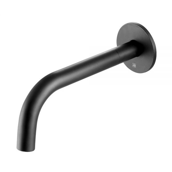 JTP VOS Matt Black Wall Mounted Slim Spout 150mm