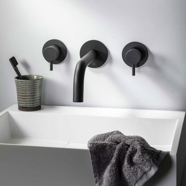 JTP VOS Matt Black Wall Mounted Slim Spout 150mm #3