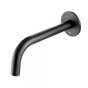 JTP VOS Matt Black Wall Mounted Slim Spout 200mm
