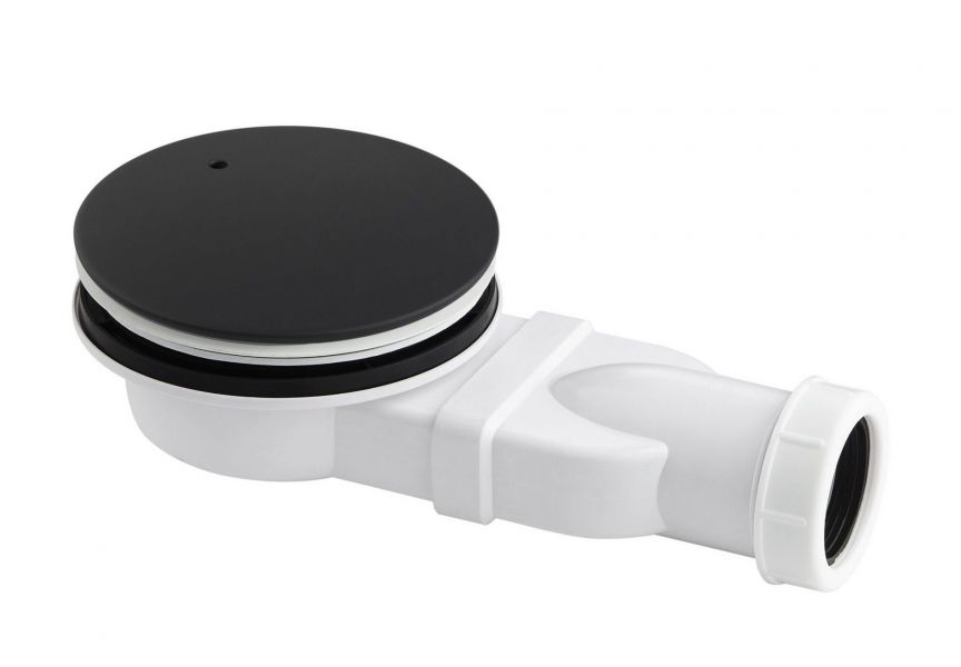 JTP VOS Matt Black Slim Shower Waste