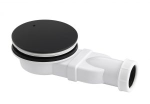 JTP VOS Matt Black Slim Shower Waste