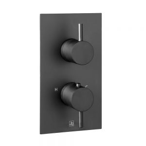 JTP VOS Matt Black Single Outlet Thermostatic Shower Valve