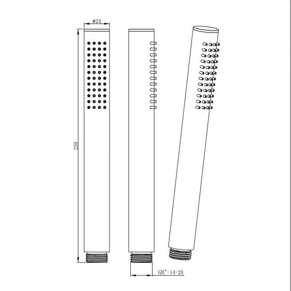 JTP VOS Matt Black Round Microphone Hand Shower #2