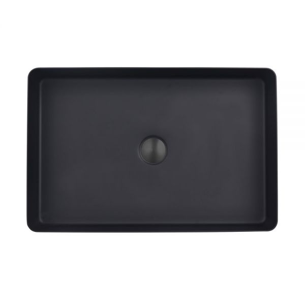 JTP VOS Matt Black Rectangular Countertop Basin 520 x 340mm