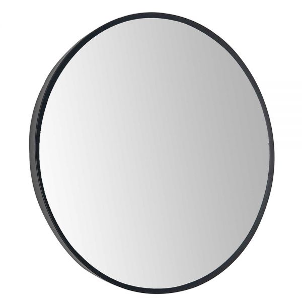 JTP Vos Matt Black Round Bathroom Mirror 600mm - 28M60WLMB