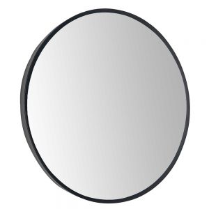 JTP Vos Matt Black Round Bathroom Mirror 600mm