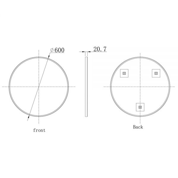 JTP VOS Matt Black Round Bathroom Mirror 600mm #3