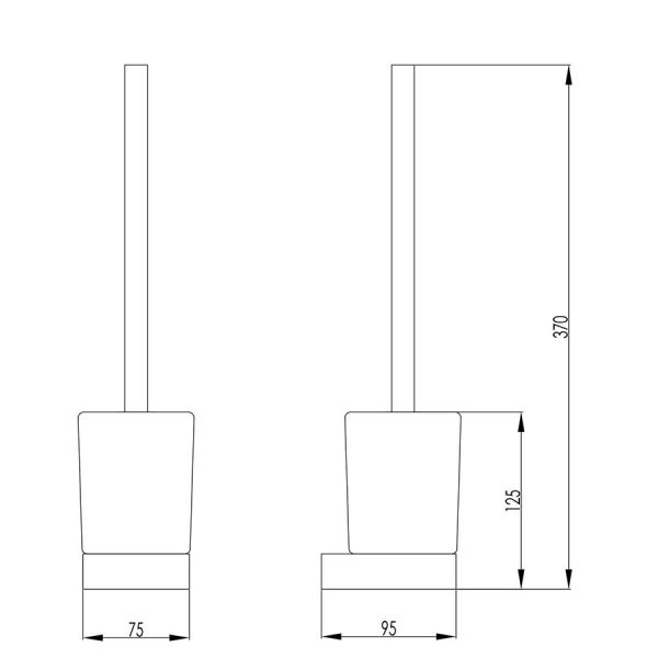 JTP HIX Brushed Bronze Wall Mounted Toilet Brush Set #2