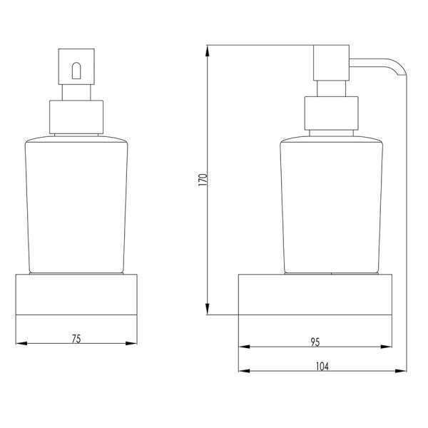 JTP HIX Brushed Bronze Wall Mounted Soap Dispenser #2