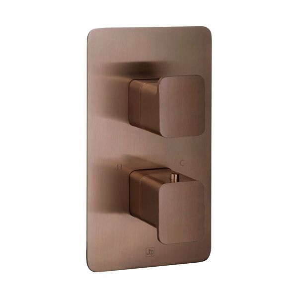 JTP HIX Brushed Bronze Single Outlet Thermostatic Shower Valve