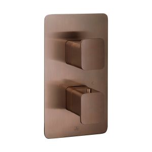 JTP HIX Brushed Bronze Single Outlet Thermostatic Shower Valve