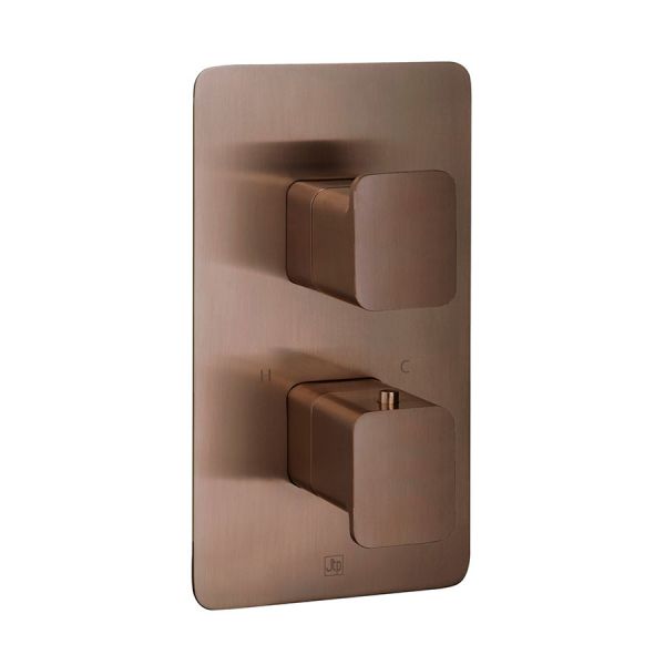 JTP HIX Brushed Bronze Two Outlet Thermostatic Shower Valve