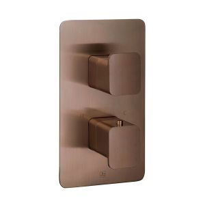 JTP HIX Brushed Bronze Two Outlet Thermostatic Shower Valve