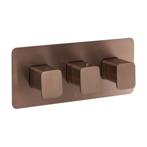 JTP HIX Brushed Bronze Horizontal Two Outlet Thermostatic Shower Valve
