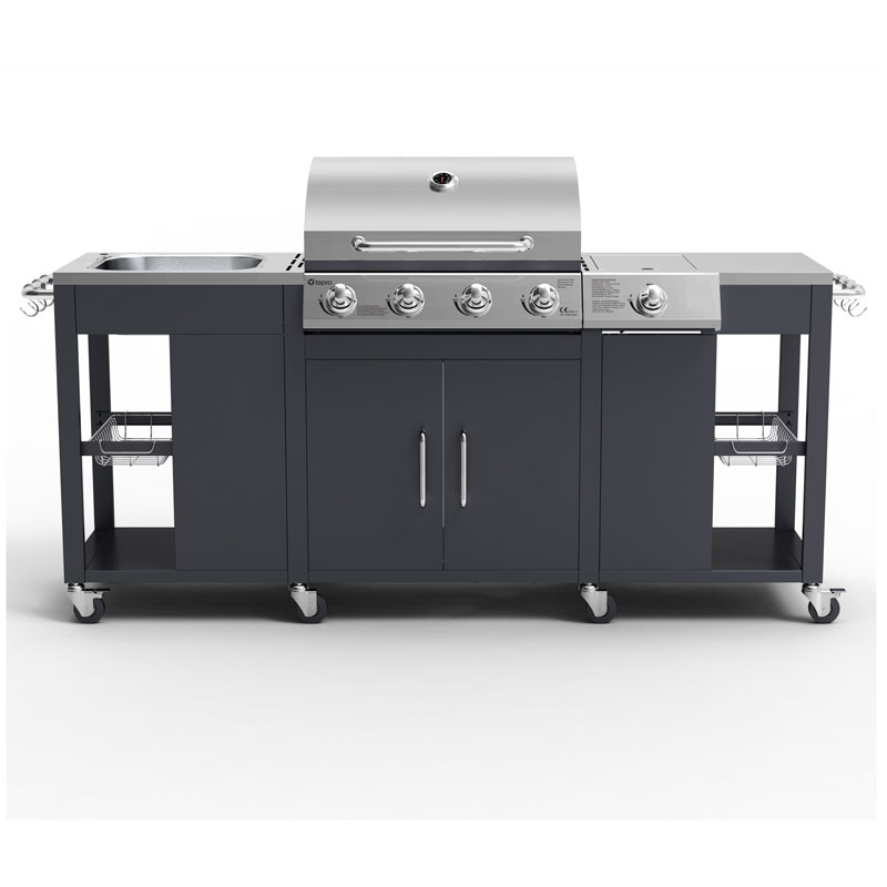 Tepro Petersburg Outdoor Kitchen with 4 Burner Gas Grill with Side
