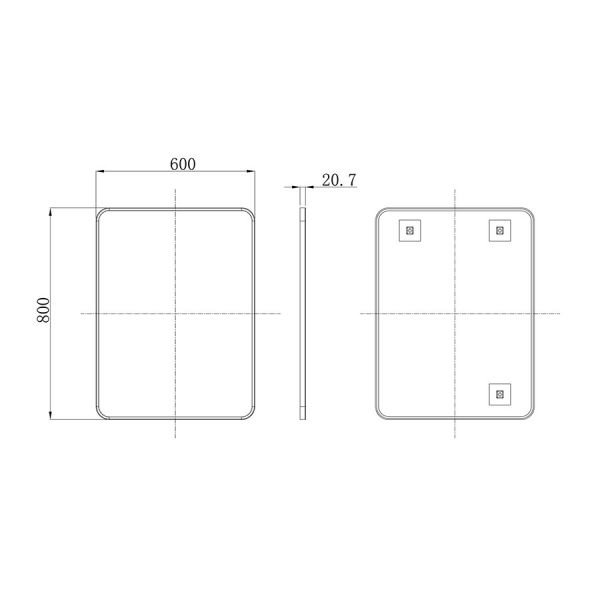 JTP HIX Brushed Bronze Rectangular Bathroom Mirror 600 x 800mm #2