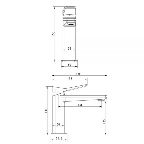 JTP HIX Chrome Basin Mixer Tap #2