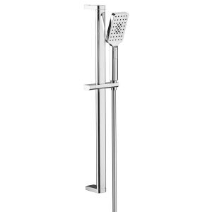 JTP HIX Chrome Slide Rail Shower Kit with Square Handset and Hose