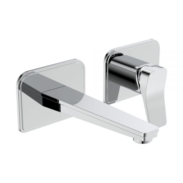 JTP HIX Chrome 2 Hole Wall Mounted Basin Mixer Tap