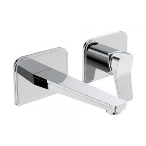 JTP HIX Chrome 2 Hole Wall Mounted Basin Mixer Tap