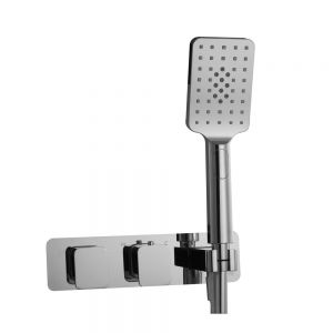 JTP HIX Chrome Two Outlet Thermostatic Shower Valve with Handset Kit