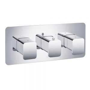 JTP HIX Chrome Horizontal Two Outlet Thermostatic Shower Valve