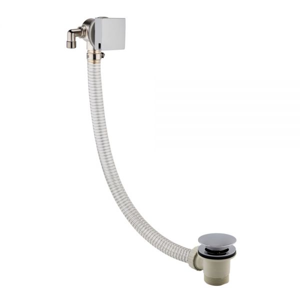 JTP HIX Chrome Overflow Bath Filler with Click Clack Waste