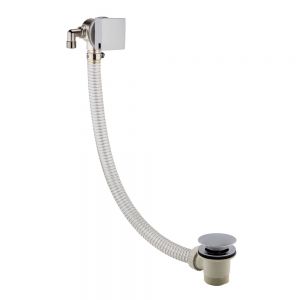 JTP HIX Chrome Overflow Bath Filler with Click Clack Waste