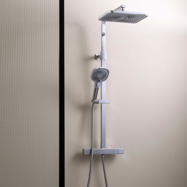 JTP HIX Chrome Thermostatic Exposed Bar Shower Valve Kit with Adjustable Riser #3