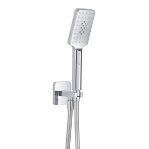 JTP HIX Chrome Square Shower Kit with Wall Outlet, Handset and Hose
