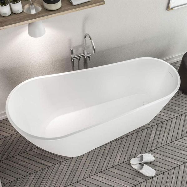 Eastbrook Wickham Gloss White Freestanding Slipper Bath 1700 x 640mm #2