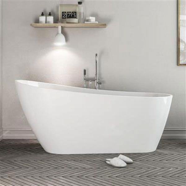 Eastbrook Wickham Gloss White Freestanding Slipper Bath 1525 x 640mm
