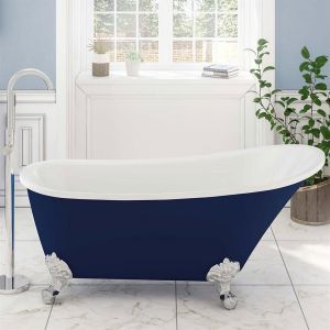Eastbrook Richmond Matt Blue Traditional Freestanding Slipper Bath 1620 x 690mm