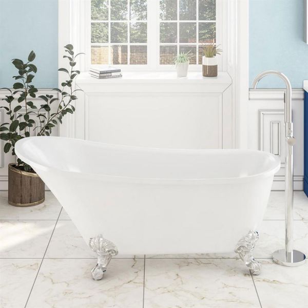 Eastbrook Richmond Gloss White Traditional Freestanding Slipper Bath 1620 x 690mm