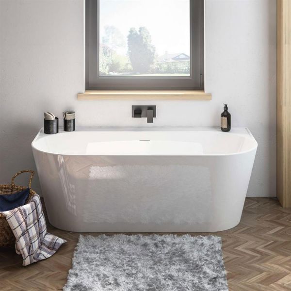 Eastbrook Brockland Gloss White Freestanding Back to Wall Bath 1600 x 750 #2
