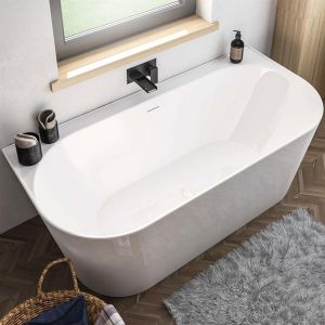 Eastbrook Brockland Gloss White Freestanding Back to Wall Bath 1600 x 750